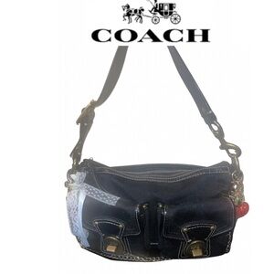 Coach Legacy Signature Canvas Black Shoulder Bag